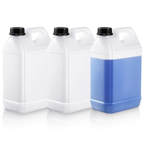 Ziliny 3 Pcs 1 Gallon Plastic Jug with Lids Square Empty Storage Containers Hdpe Carboy Plastic Jar Containers for Milk Water Beverage Oil Liquids (Translucent Color) - color: Translucent Color, size: 1 Gallon