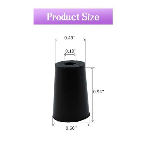 6Pcs Solid Rubber Stopper Bungs with Hole 13mm to 17mm Solid Test Tubes Bungs Stopper for Flask, Plug Holes and Test Tube(Black) - size: 13mm to 17mm