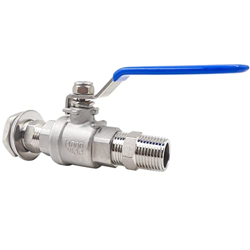 3/4" O.D. thread stainless steel home brewing bulkhead ball valve fitting kit 1st generation - size: 3/4" O.D. thread, 1st generation