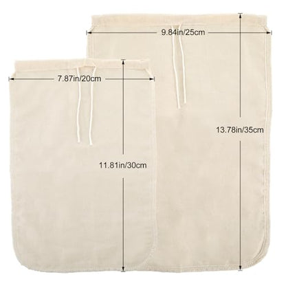 WLLHYF 3 Pack Cotton Nut Milk Bags Fine Mesh Reusable Cheese Cloth Food Yogurt Strainer Cheesecloth Bag Cold Brew Bags for Cheese Making Coffee Straining Juice Juicing