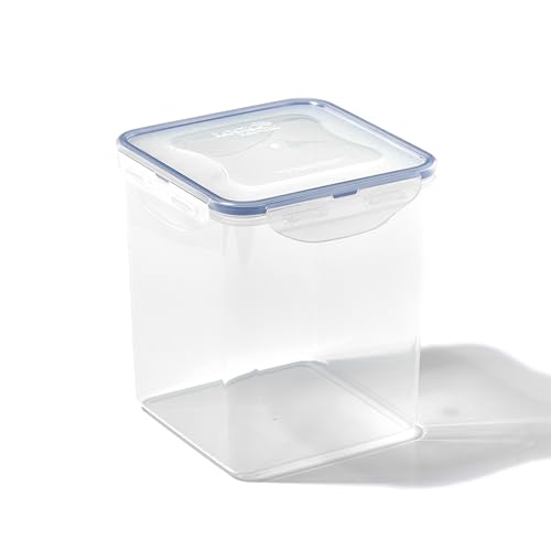 LOCK & LOCK Easy Essentials Plastic Food lids/Pantry Storage/Airtight containers, BPA Free, Square-11 Cup-for Sugar, Clear (Pack of 2) - size: Square - 88 Ounce (Pack of 2), style: 11 Cup