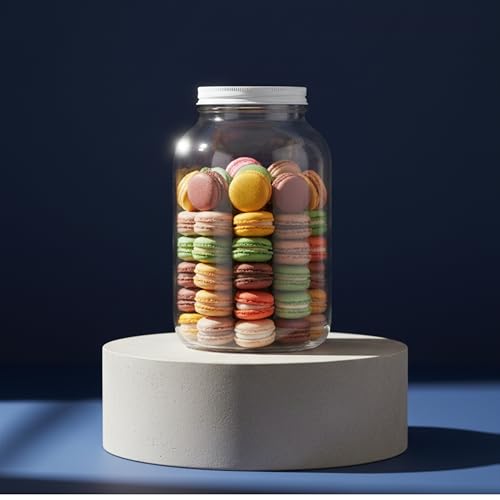 kitchentoolz 1 Gallon Glass Jar with Lid - Extra Wide Mouth Mason Jar - Made in USA - color: White Lid, size: 1 Gallon