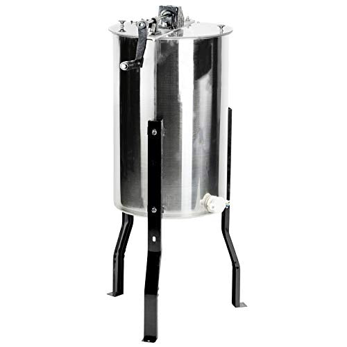 VIVO Honey Extractor 2 Frame Rack, Food Grade Stainless Steel Honey Processing Equipment, Manual Crank Honeycomb Drum Spinner with Transparent Lid, BEE-V002 - size: 1 Count (Pack of 1), style: Manual