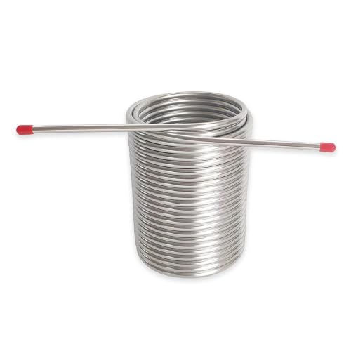 19M Wort Chiller 8mm Double Layer Stainless Steel Cooling Coil for Home and Jockey Box