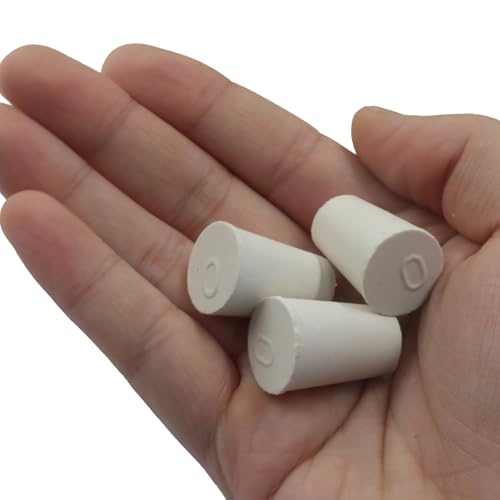 Solid Rubber Stoppers, Size 0#, 20 Pack | Tapered Plugs, White Natural Rubber Bungs, For Test Tubes, Flasks & Lab Equipment - size: 0#