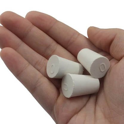 Solid Rubber Stoppers, Size 0#, 20 Pack | Tapered Plugs, White Natural Rubber Bungs, For Test Tubes, Flasks & Lab Equipment - size: 0#