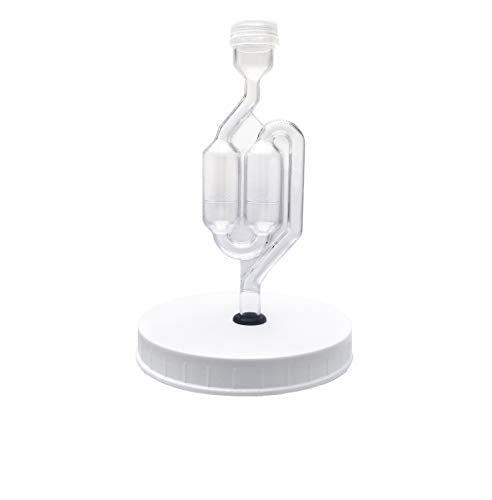Airtight One Gallon Standard Fermentation Lid Gasket with Airlock - Turns Gallon Jar Into A Fermenter - Hard Kombucha, Beer, Wine, Cider, (S-Airlock)