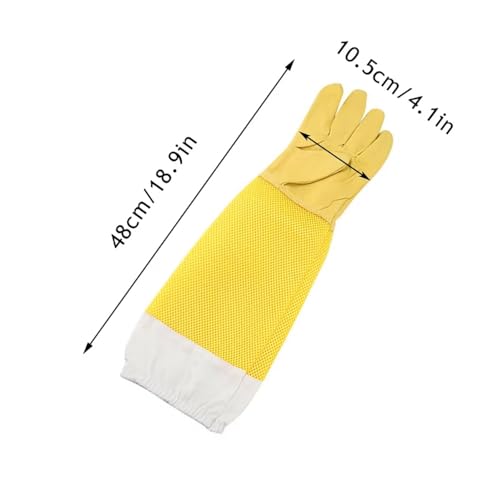 1 Pair Beekeeping Gloves Sheepskin Breathable Long Sleeves Protective Apiculture Equipment