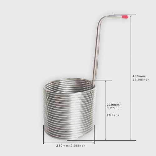 15.24 m 3/8" Stainless Steel Wort Chiller 50L Immersion Cooling Coil for Home Brewing