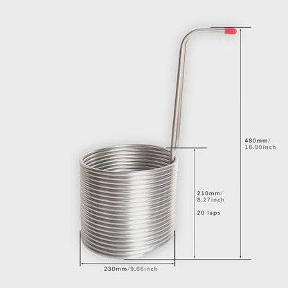 15.24 m 3/8" Stainless Steel Wort Chiller 50L Immersion Cooling Coil for Home Brewing