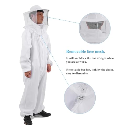 Beekeeping Clothes Beekeeper Protective Suit Breathable Bee Keeping Full Body Suit Beekeeping Protective Equipment(L) - color: L