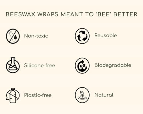 Truebee Reusable Beeswax Food Wraps 7-Pack Summer Orchard – Non Toxic, Plastic Free, Silicone Free, Sustainable, Environmentally Friendly, Organic Cotton Beeswax Wraps (S, M, L) - color: 7 Pack - Summer Orchard