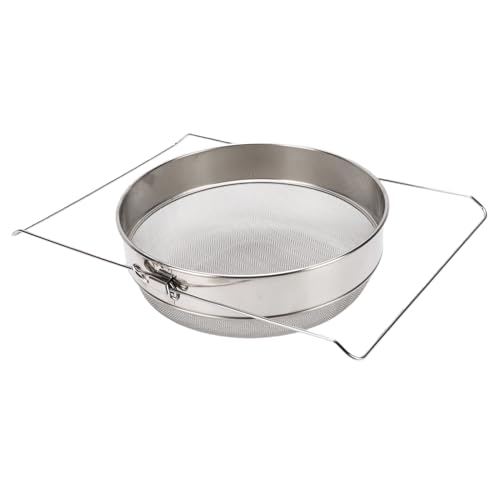 BRRNOO Honey Strainer Telescopic Honey Filter Sieve Stainless Steel Double Layer Dual Sieve Expandable Mesh Screen Heatproof Easy Cleaning for Beekeeping