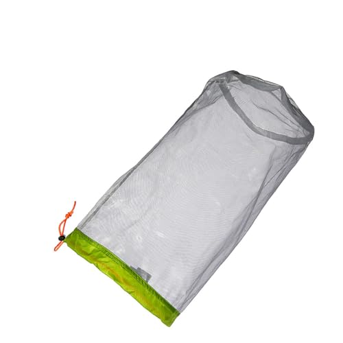 Camping Mesh Bag, Mesh Stuff Sack Light weight Nylon Mesh Drawstring Storage Bag for Travelling Hiking Camping Stuff Storage(L)
