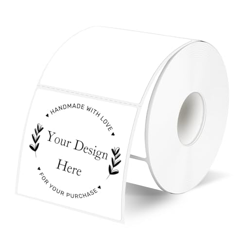 White Square Thermal Labels Stickers 2" x 2", Self-Adhesive Waterproof Square Direct Thermal Labels Stickers, Perforation Line Design - color: White, size: 2 X 2