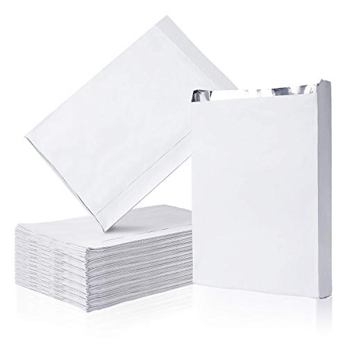 EUSOAR Kraft Paper Kitchen Bags, 100pcs 6.3"x10.3"x1.6" Inches Aluminum Foil Lunch Bag, Oilproof Burger Bags, Good for BBQ, Cookie, Popcorn Bag - color: White, size: 6.3x10.3x1.6 Inch