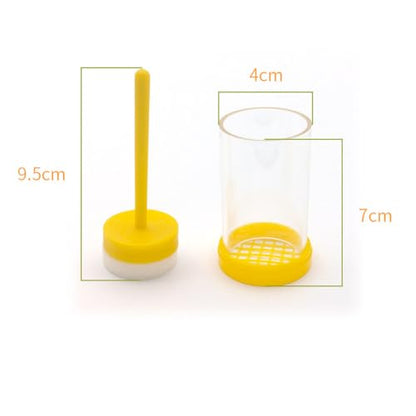 2Pcs Plastic Queen Bee Marking Cage Bottle Tube Queen Bee Catching Marking Cage Bottle Marker Beekeeping Tools for Beekeepers, Yellow