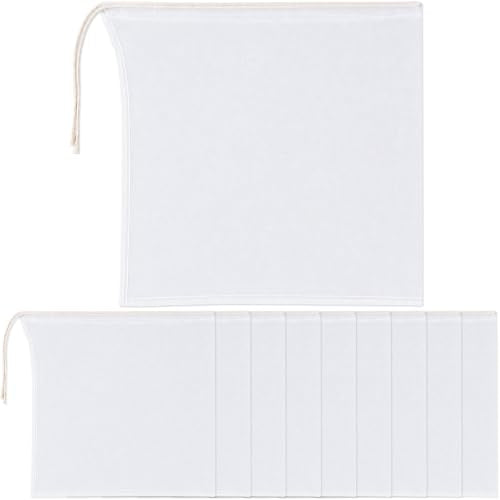 Shappy 10 Pieces Compost Tea Bag Pump Strainer Mesh Filter Bag with Drawstring 600 mm for Prevents Clogging During The Straining Process (30.5 x 30.5 cm) - size: 30.5 x 30.5 cm