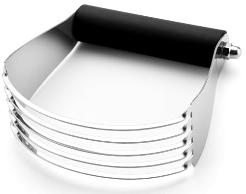 Spring Chef Dough Blender, Top Professional Pastry Cutter with Heavy Duty Stainless Steel Blades, Large Size, Black - color: Black, size: 4" Large