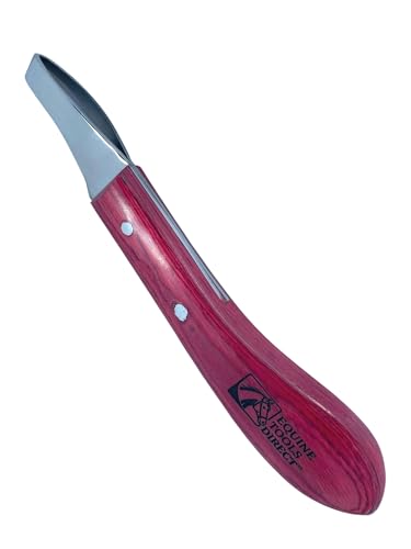 Loop Blade Hoof Knife, J2 420 Magnetic Stainless Steel, Right-Hand, Ergonomic Red Handle, Professional Farrier Trimming Tool