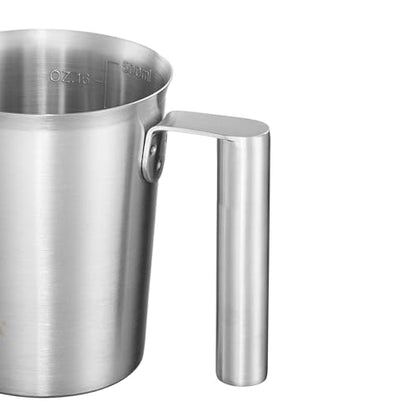 CURTA 18/8 Stainless Steel Measuring Cup with Round Handle and Pour Lip 16 OZ (2 Cup, 500 ML) - color: Round Handle, size: 16 OZ (2 Cup, 500 ML)