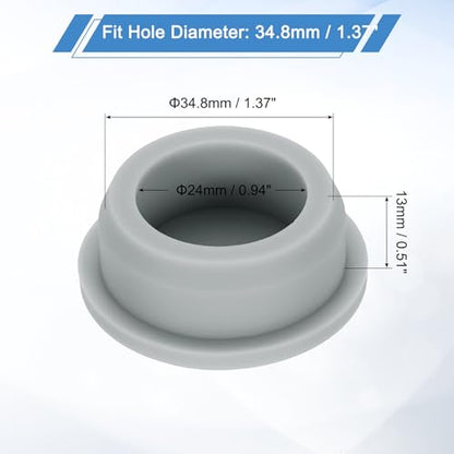 uxcell Silicone Rubber Plug, High Temp Round Hole Plug Waterproof Rubber Stopper Pipe End Caps Fit 34.8mm/1.37" for Bathtub Bottle Sealing, Grey - size: 34.8mm/1.37"