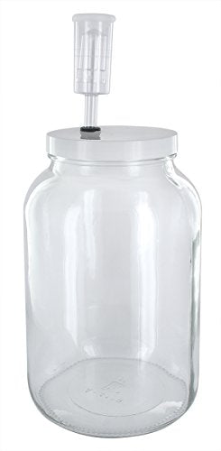 FastRack Wide Mouth Glass Jar Bundle with Airlocks and Stoppers (1 Gallon)