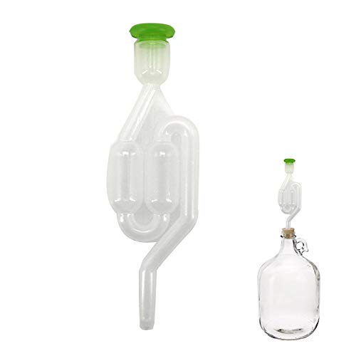 1PC S Shape Twin Bubble Airlock, One Way Exhaust Valve Bubble Airlock Homebrew Fermentation for Wine Beer Making