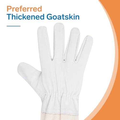 2 Pairs Beekeeping Gloves - Thickened Goatskin Bee Gloves for Men Women - Beekeeping Supplies - size: Large