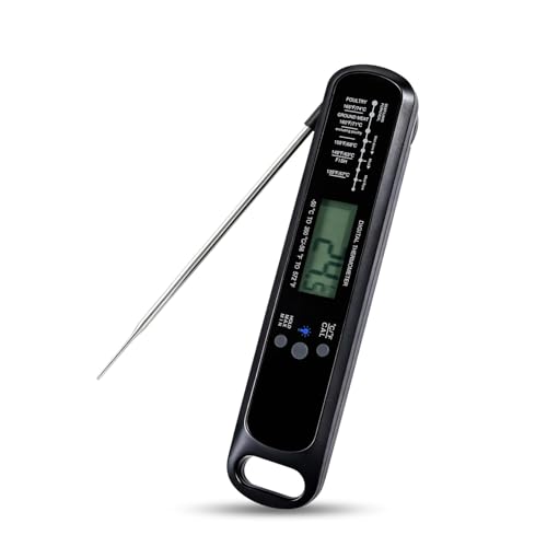 Meat Thermometer Digital with High Precision LED, IP67 Waterproof, Instant Read Food Thermometer for Air Fryer, Oven, BBQ & Kitchen