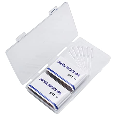 6 Pack pH Test Papers 480 Strips Litmus Paper Full Range 1-14 | pH Test Strips Soap Making Testing for Water Wine Saliva Urine Soil, pH Strips 6 Test Pipette Droppers with Storage Case