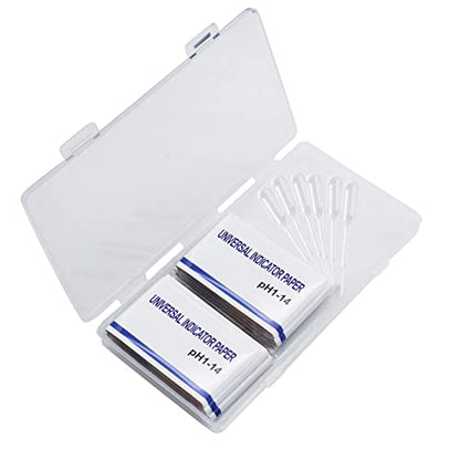 6 Pack pH Test Papers 480 Strips Litmus Paper Full Range 1-14 | pH Test Strips Soap Making Testing for Water Wine Saliva Urine Soil, pH Strips 6 Test Pipette Droppers with Storage Case