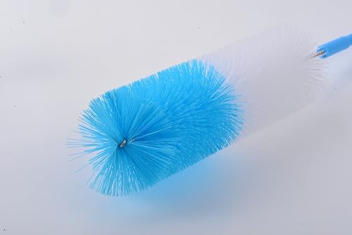 5 Pack Bottle Cleaner Brush, 15 Inches Stainless Steel Long Handle Baby Bottle Scrub Cleaning Brushes with Straw Cleaner Brush for Sports Water Bottle, Cups, Coffee Mugs, Glasswares - color: 5pcs/Blue
