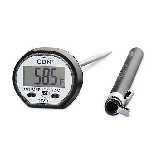 CDN DT392 ProAccurate® Digital Food Thermometer, NSF Certified Instant Read Meat Thermometer, Thin Tip Probe for Cooking, Grilling, BBQ, Candy Making & Baking, -50 to 392°F - color: White Display, size: 5" Stem