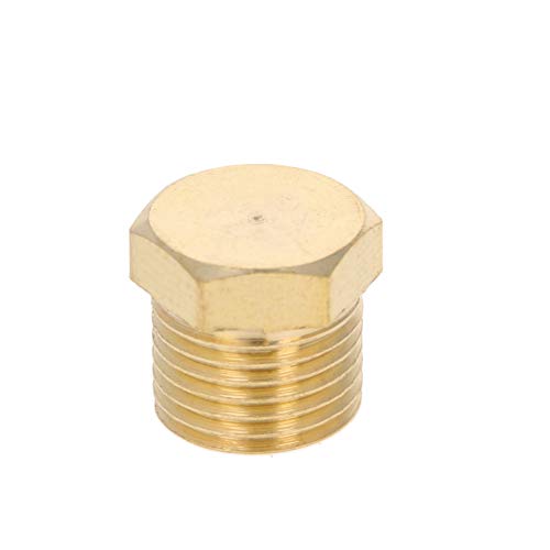 Othmro 20pcs Brass Hex Socket Pipe Fitting, 2/5" Male Thread Hose Adapter Connector Fit for 0.37" Tubes Pipe Plug Fitting Assortment Set for Garden Pipe Pneumatic Solenoid Valve Gold - size: 20pcs 2/5"