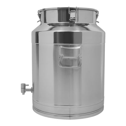 64L/16.9gal Milk Can with Spigot - 304 Stainless Steel Water Dispenser Food Storage Container for Liquid & Dry Goods, Wine Pail Bucket Metal Tote Jug for Kitchen, Farm - size: 64 liters (16.9 gallons)