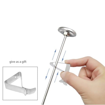 Candy Thermometer Oil Thermometer for Frying with Clip Stainless Steel Deep Fry Thermometers for Sugar Milk Coffee Tea and BBQ Food Temperature Gauge Kitchen Cooking Tool (S) - size: S