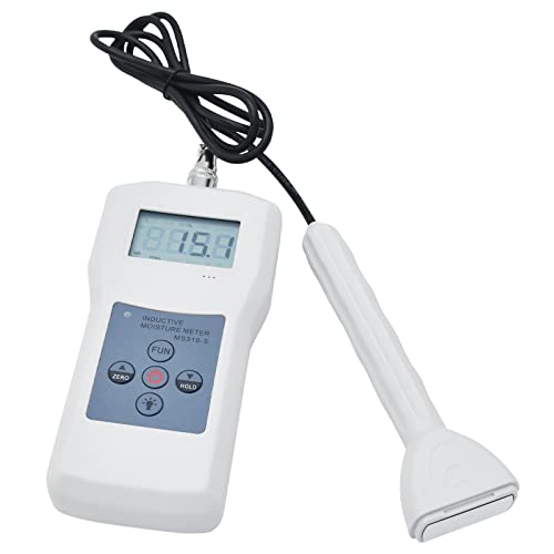 Inductive Moisture Meter High Precision Pinless Moisture Analyzer with 0~90% Measurement Range Non-Destructive Moisture Meter for Bee Pollen Wool Leather Wood Paper and More (Model MS310-S)