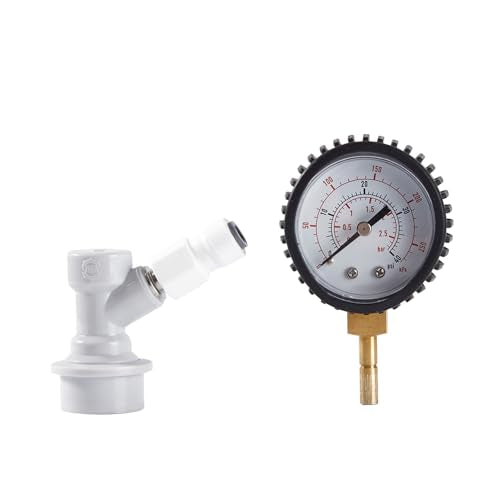 0-40PSI Brew Ball Lock Dial Keg Pressure Quick Tester Corny Beer Barrel Leaking Finder Handy Homebrew Kegging Pressure Tester