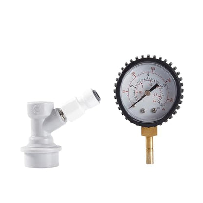 0-40PSI Brew Ball Lock Dial Keg Pressure Quick Tester Corny Beer Barrel Leaking Finder Handy Homebrew Kegging Pressure Tester