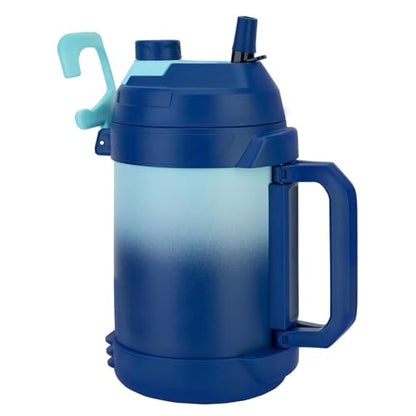 Zukro 1 Gallon Water Jug, One Gallon Large Triple Wall Insulated Water Bottle With Straw and Spout, Keep Cold 48 Hours, No Sweat 128 oz Stainless Steel Sport Jug For Gym, Camping, Outdoors, Bluewave - color: Bluewave