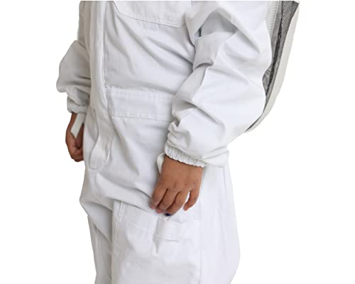 FOREST BEEKEEPING SUPPLY- Kids Full Body Bee Suit. Cotton twill soft to Children’s skin tuff to bee Stings with Veil - color: Cotton Suit, size: Small