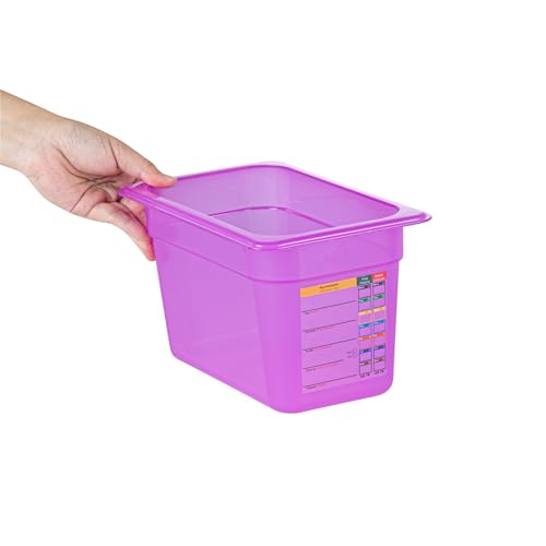 Restaurantware Food Storage Container 1 Pack of 3.9 qt Plastic Stackable Microwave-Safe Bin Dishwasher Safe Freezer Safe Purple Containers for Kitchen Storage - size: 1/4 Size