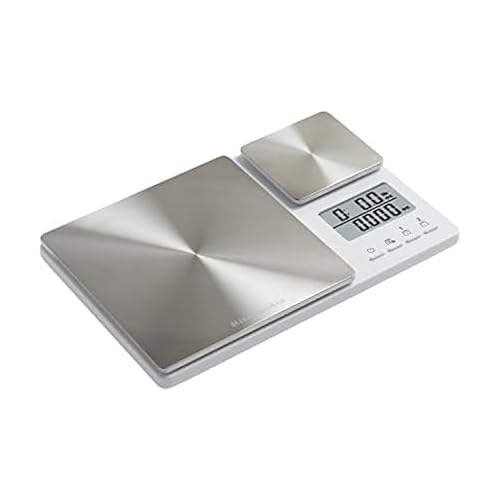 KitchenAid KQ909 Dual Platform Digital Kitchen and Food Scale, 11 Pound Capacity and Precision 16oz Capacity, White with Stainless Steel - color: White