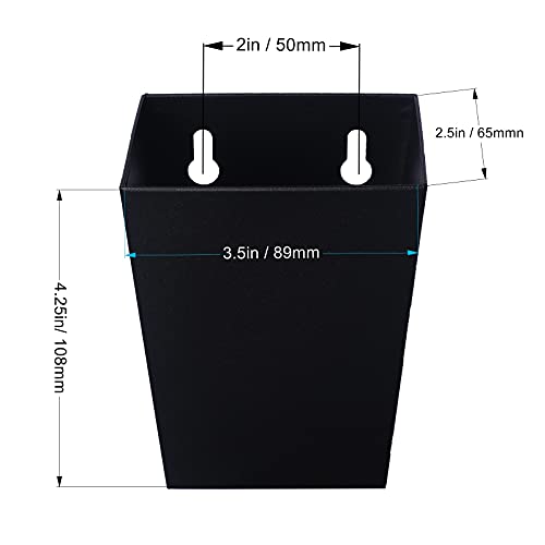 Black Bottle Cap Catcher Wall Mounted Narrow 3-1/2“ Stainless Steel Beer Cap Bucket Screw in Wood Post Fridge - color: Black