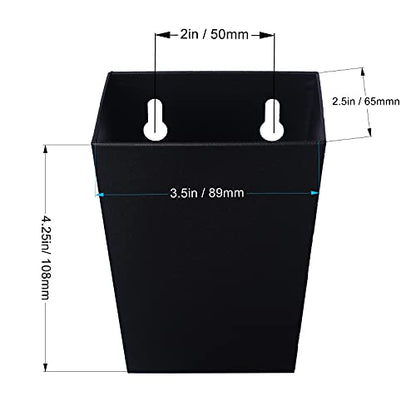 Black Bottle Cap Catcher Wall Mounted Narrow 3-1/2“ Stainless Steel Beer Cap Bucket Screw in Wood Post Fridge - color: Black