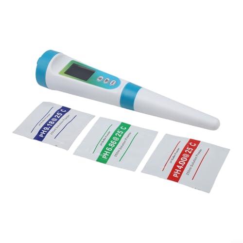 Digital Fermentation pH Tester ±0.1 pH Accuracy 0.01 pH Resolution Auto Temperature Compensation ATC LCD Display Hold Function ABS White Portable pH Meter for Brewing Wine Beer Food Liquid Testing