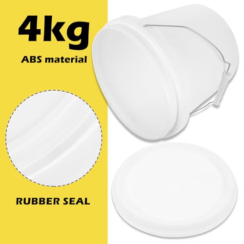 Operitacx Abs Paint Bucket Plastic Paint Container with Lid and Handle White 1 Gallon Easy to Carry Multipurpose Storage Bucket and Pigment for Home Use