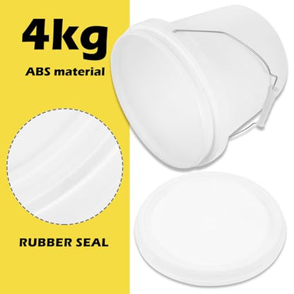 Operitacx Abs Paint Bucket Plastic Paint Container with Lid and Handle White 1 Gallon Easy to Carry Multipurpose Storage Bucket and Pigment for Home Use