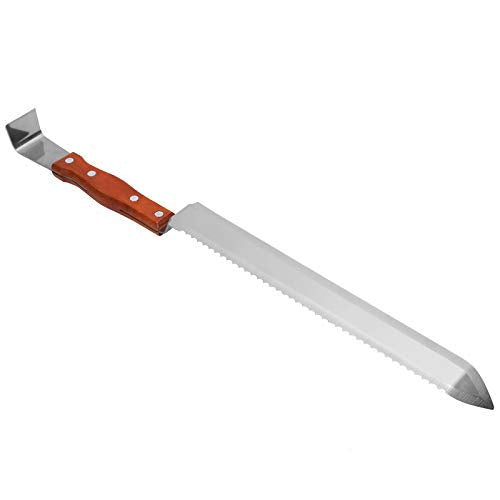 Multifunctional Stainless Steel Honey Cutter Knife Scraper Beekeeping Tool with Wood Handle for Honey Harvesting Extracting Bee Keeping , Honey Uncapping Knife , Honey Cutter Honey Knife Honey Cutt